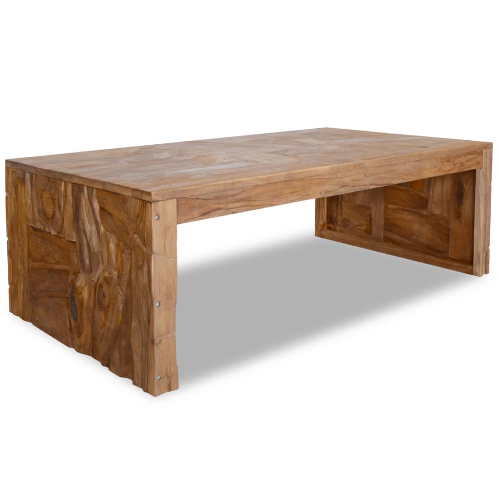 Couchtisch Erosion Teak Massivholz 110x35x38 cm