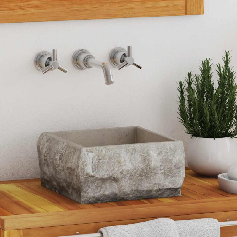 Waschbecken Grau 30x30x13 cm Marmor