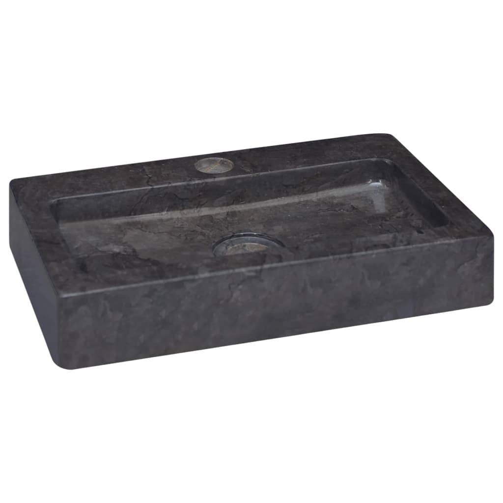 Waschbecken Schwarz 38x24x6,5 cm Marmor