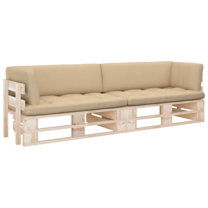 2-Sitzer-Palettensofa mit Kissen Imprägniertes Kiefernholz