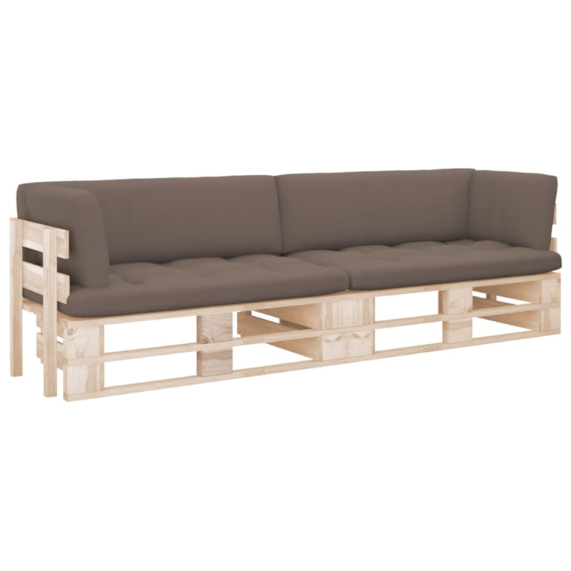 2-Sitzer-Palettensofa mit Kissen Imprägniertes Kiefernholz