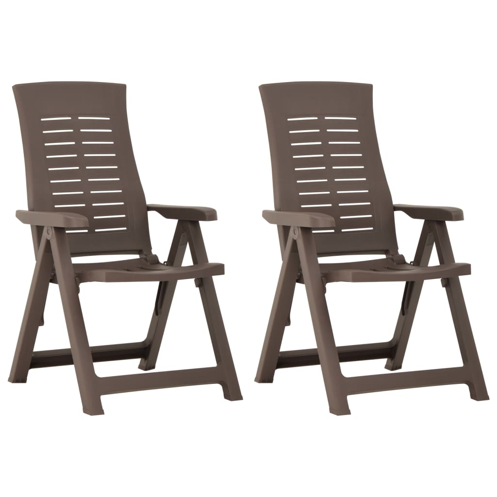 Verstellbare Gartenstühle 2 Stk. Kunststoff Mokkabraun