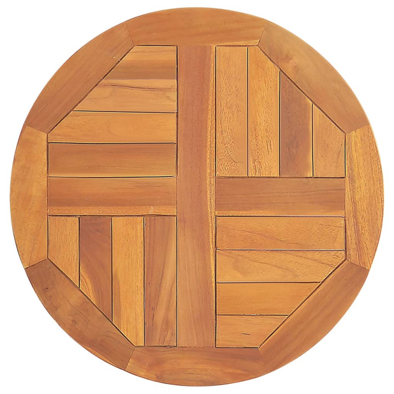 Tischplatte Massivholz Teak Rund 2,5 cm 50 cm