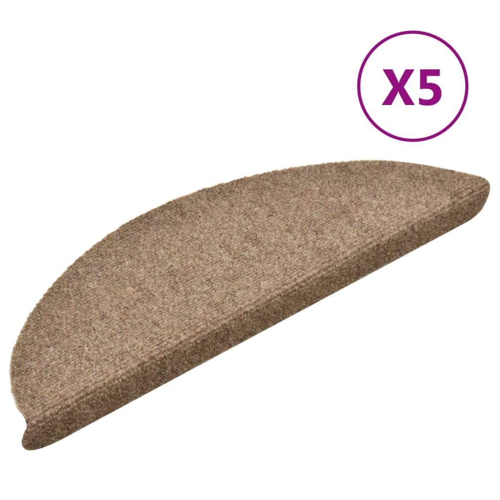 Selbstklebende Treppenmatten 5 Stk. Creme 56x17x3cm Nadelvlies