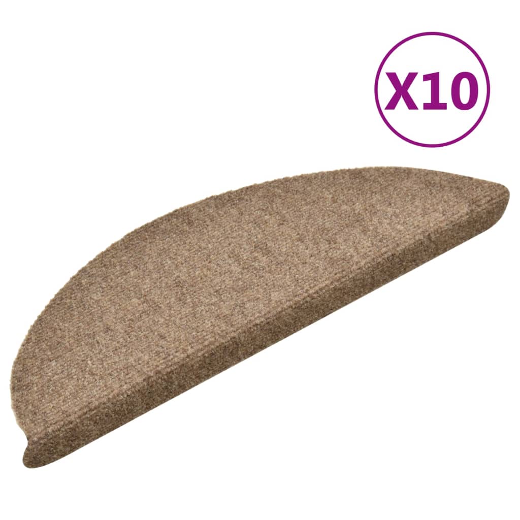 Selbstklebende Treppenmatten 10 Stk. Beige 56x17x3cm Nadelvlies
