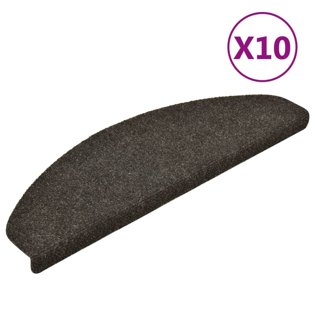 Selbstklebende Treppenmatten 10 Stk. Anthrazit 65x21x4 cm