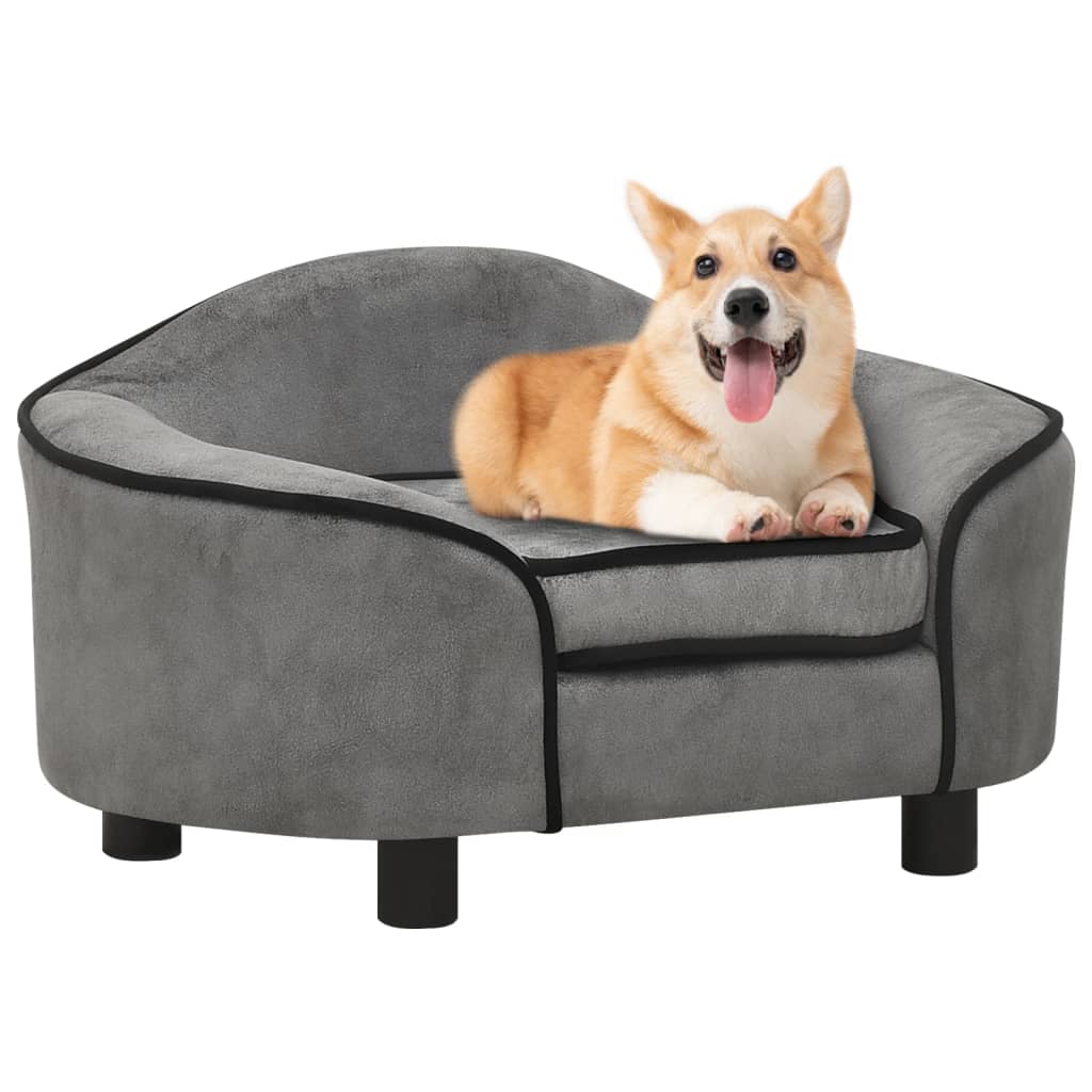 Hundesofa Grau 67x47x36 cm Plüsch