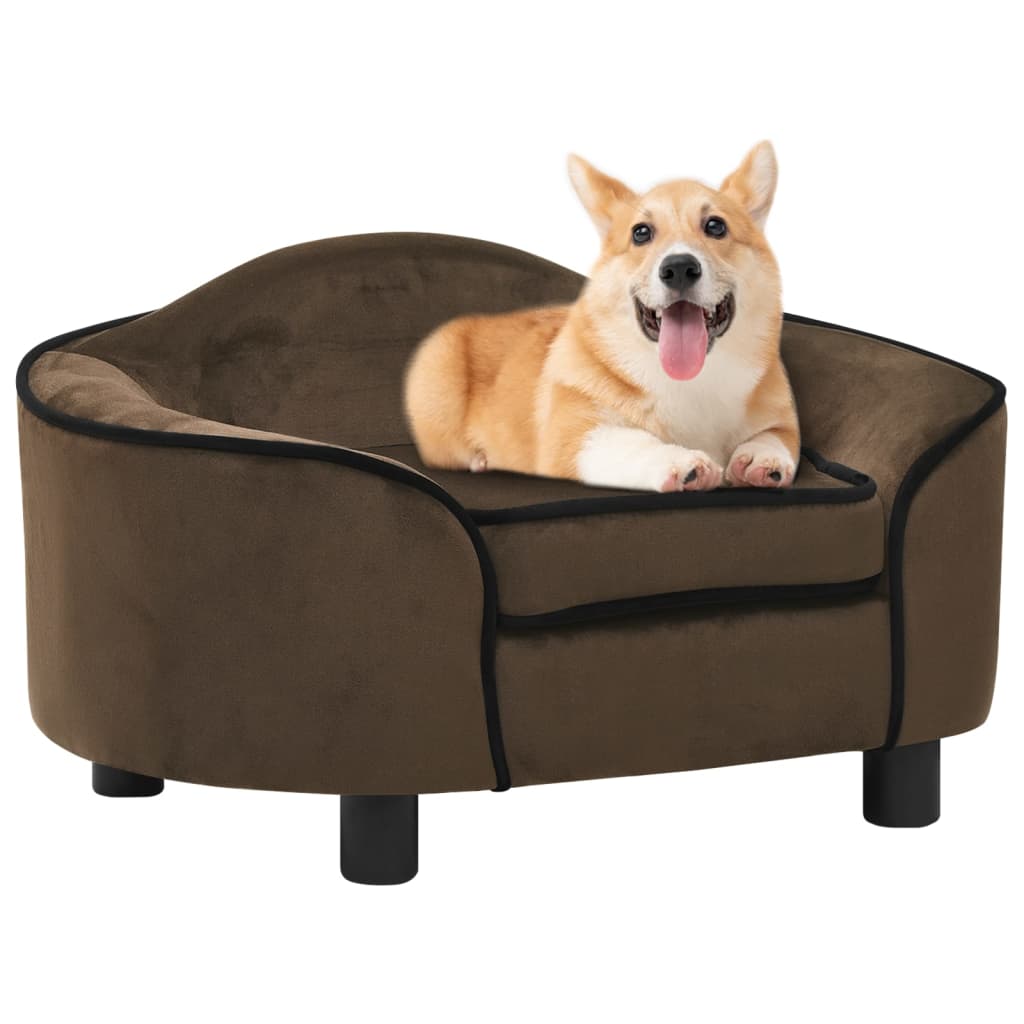 Hundesofa Braun 67x47x36 cm Plüsch