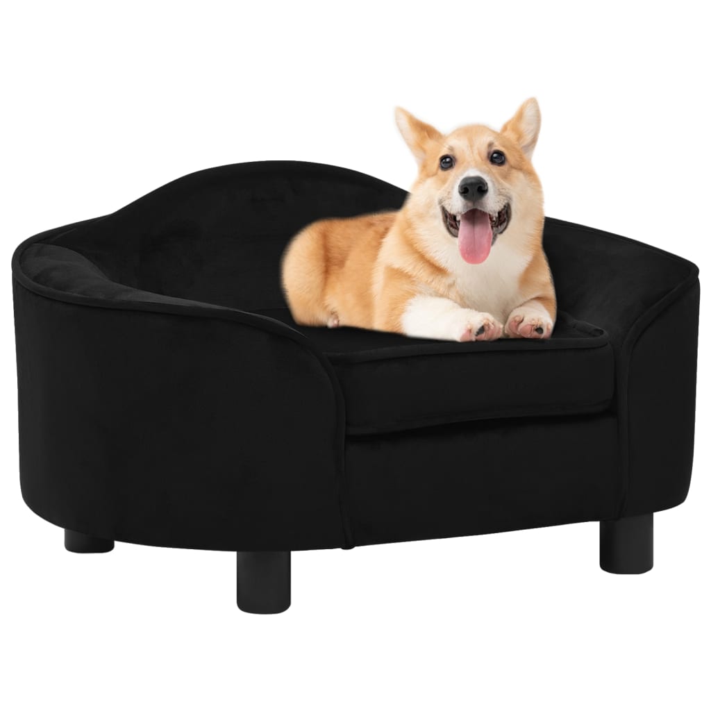 Hundesofa Schwarz 67x47x36 cm Plüsch