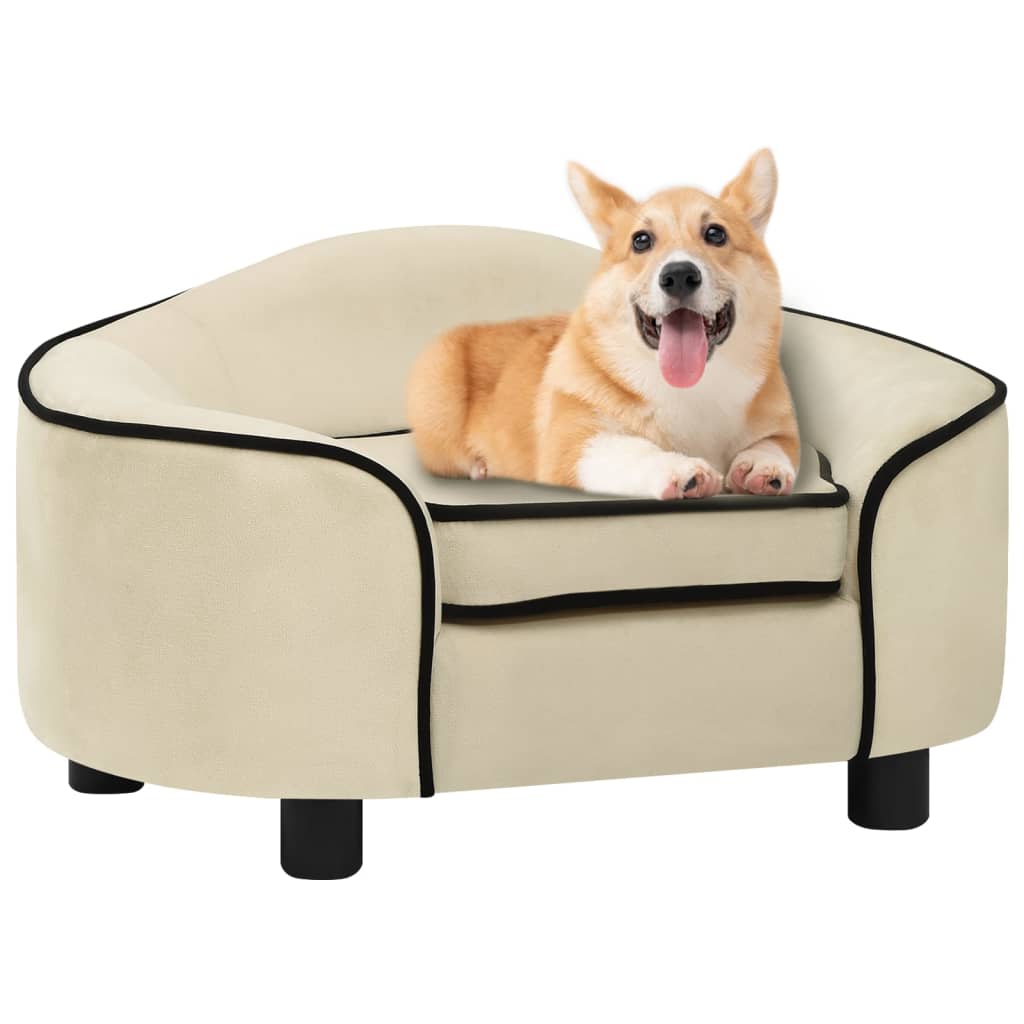 Hundesofa Creme 67x47x36 cm Plüsch