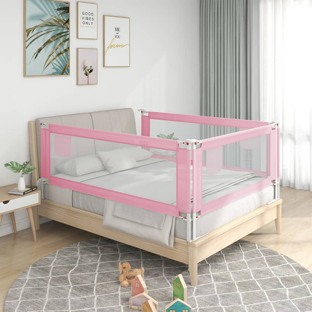 Kleinkind-Bettschutzgitter Rosa 100x25 cm Stoff