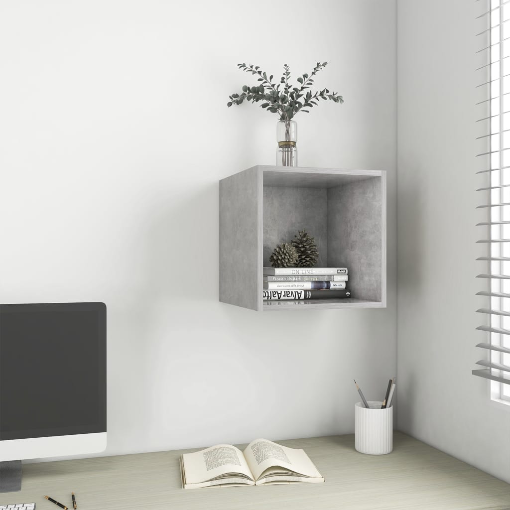 Wandschrank Betongrau 37x37x37 cm Holzwerkstoff