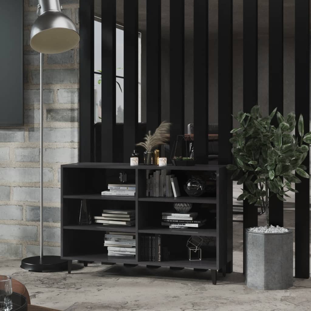 Sideboard Hochglanz-Grau 103,5x35x70 cm Holzwerkstoff