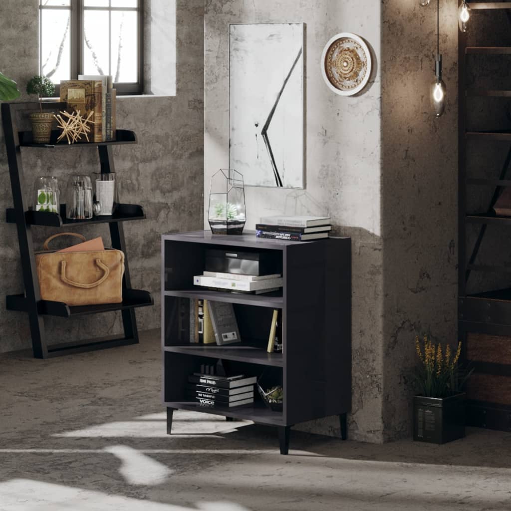 Sideboard Hochglanz-Grau 57x35x70 cm Holzwerkstoff