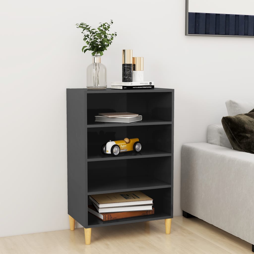 Sideboard Hochglanz-Grau 57x35x90 cm Holzwerkstoff