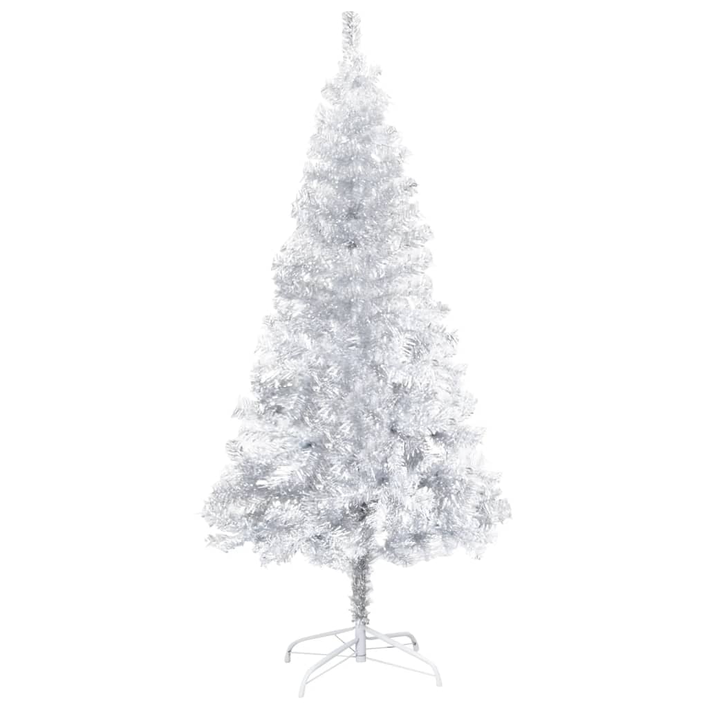 Künstlicher Weihnachtsbaum mit Ständer Silber 120 cm PET