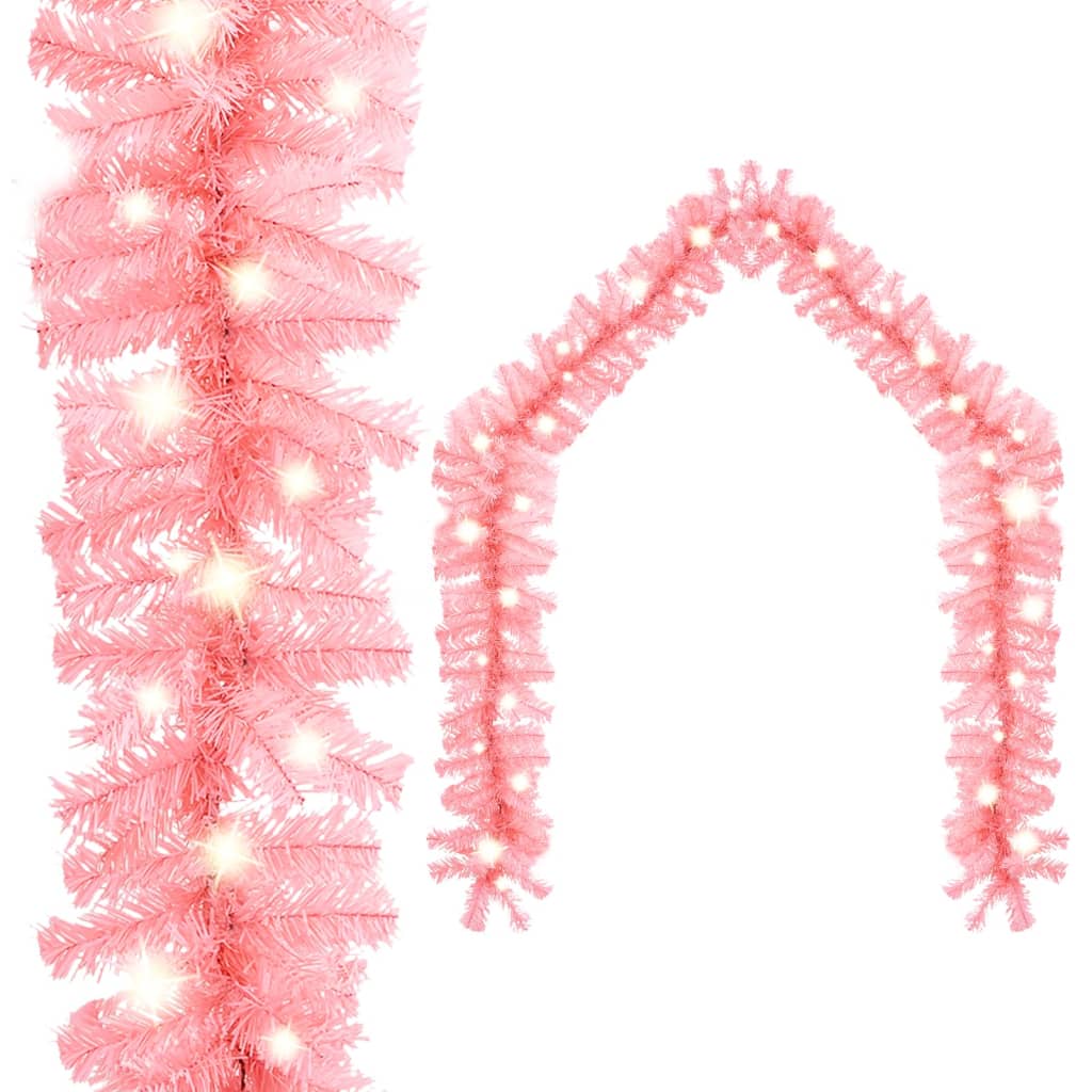 Weihnachtsgirlande mit LED-Lichtern 20 m Rosa