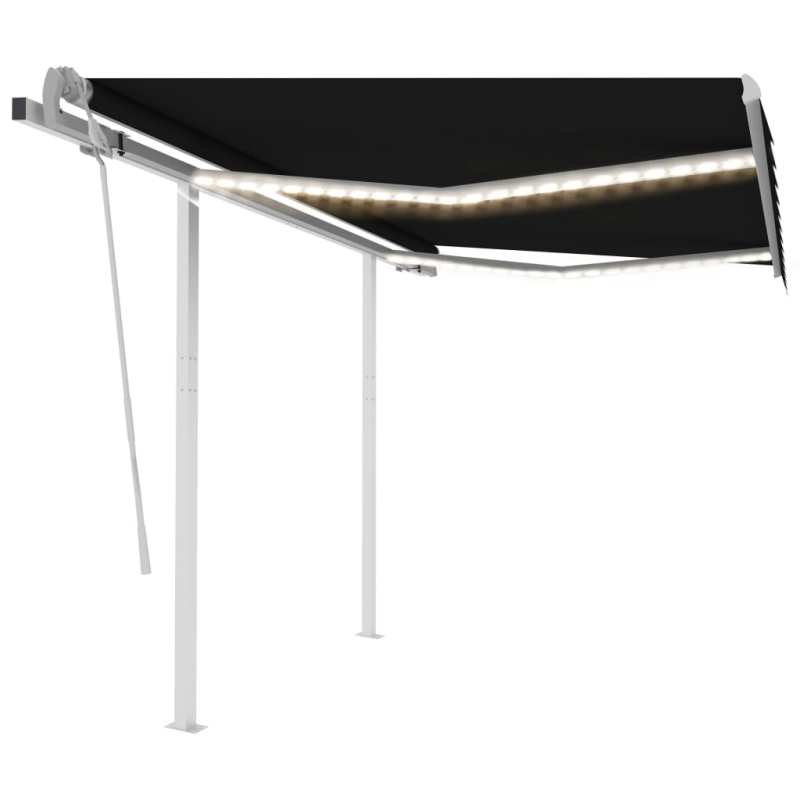 Markise Manuell Einziehbar mit LED 3x2,5 m Anthrazit