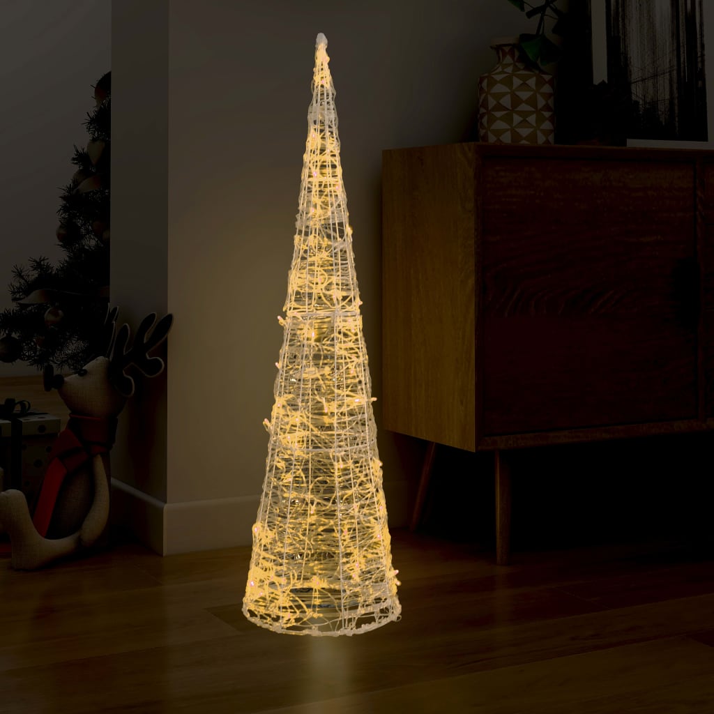 LED-Leuchtkegel Acryl Deko Pyramide Warmweiß 120 cm