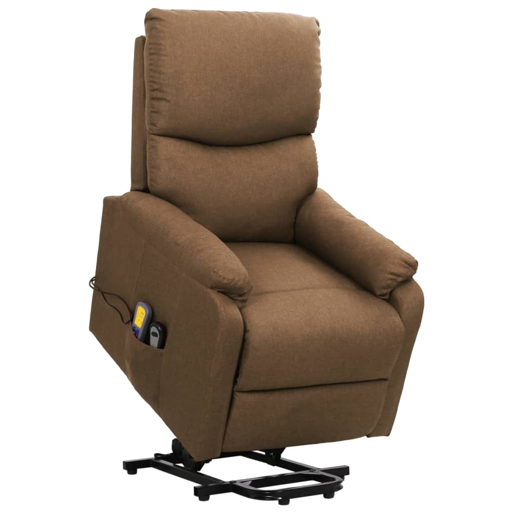Massagesessel mit Aufstehhilfe Taupe Stoff