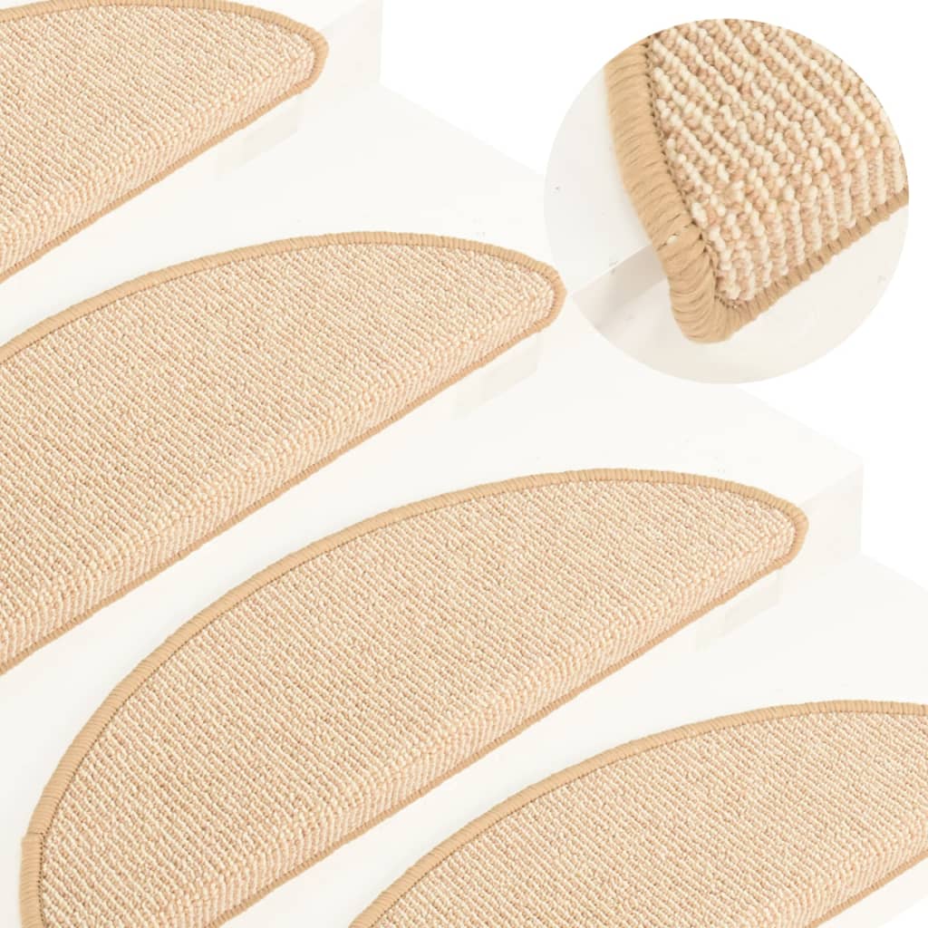 Treppenmatten 15 Stk. Creme 65x21x4 cm