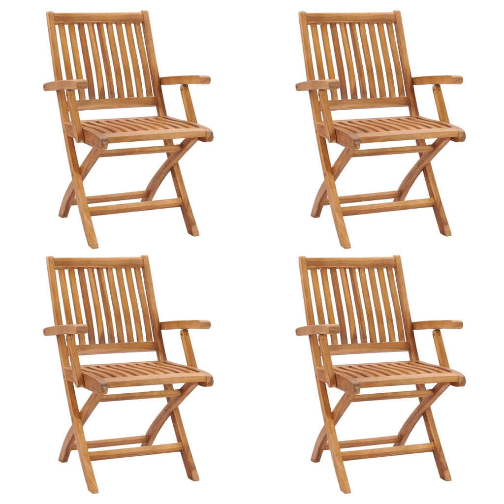 Klappbare Gartenstühle 4 Stk. Massivholz Teak