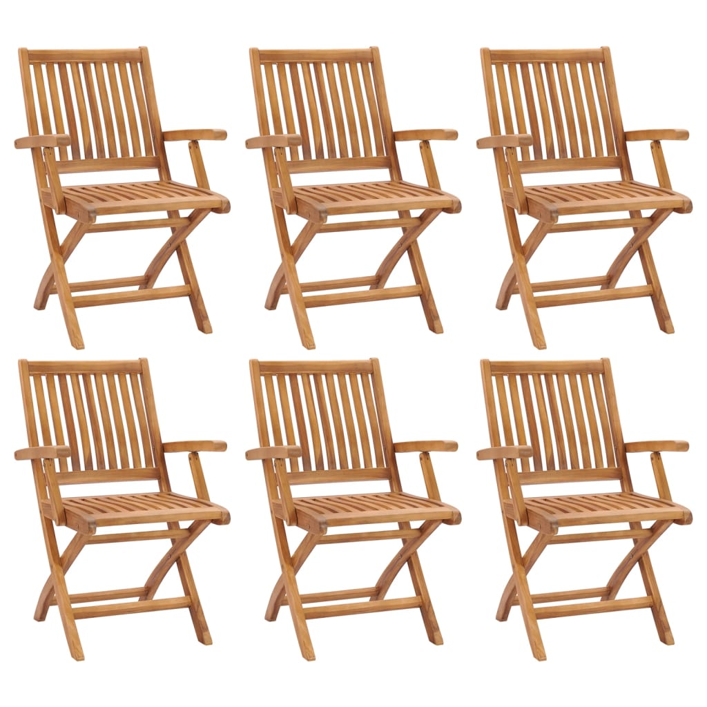 Klappbare Gartenstühle 6 Stk. Massivholz Teak