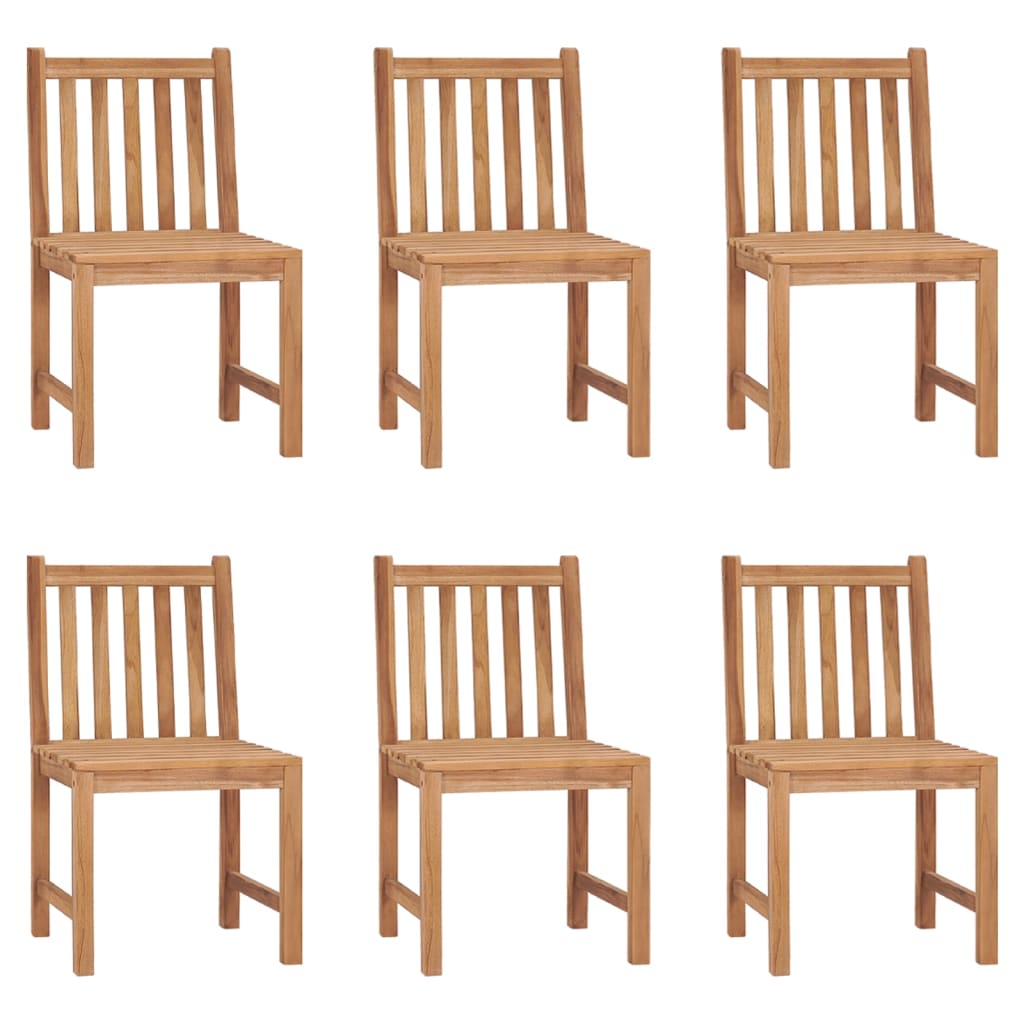Gartenstühle 6 Stk. Massivholz Teak