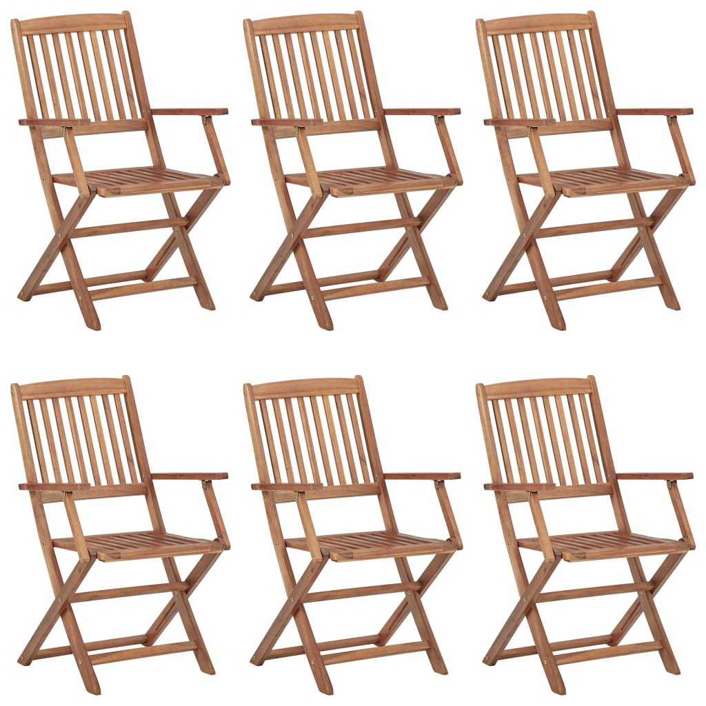 Klappbare Gartenstühle 6 Stk. Massivholz Akazie