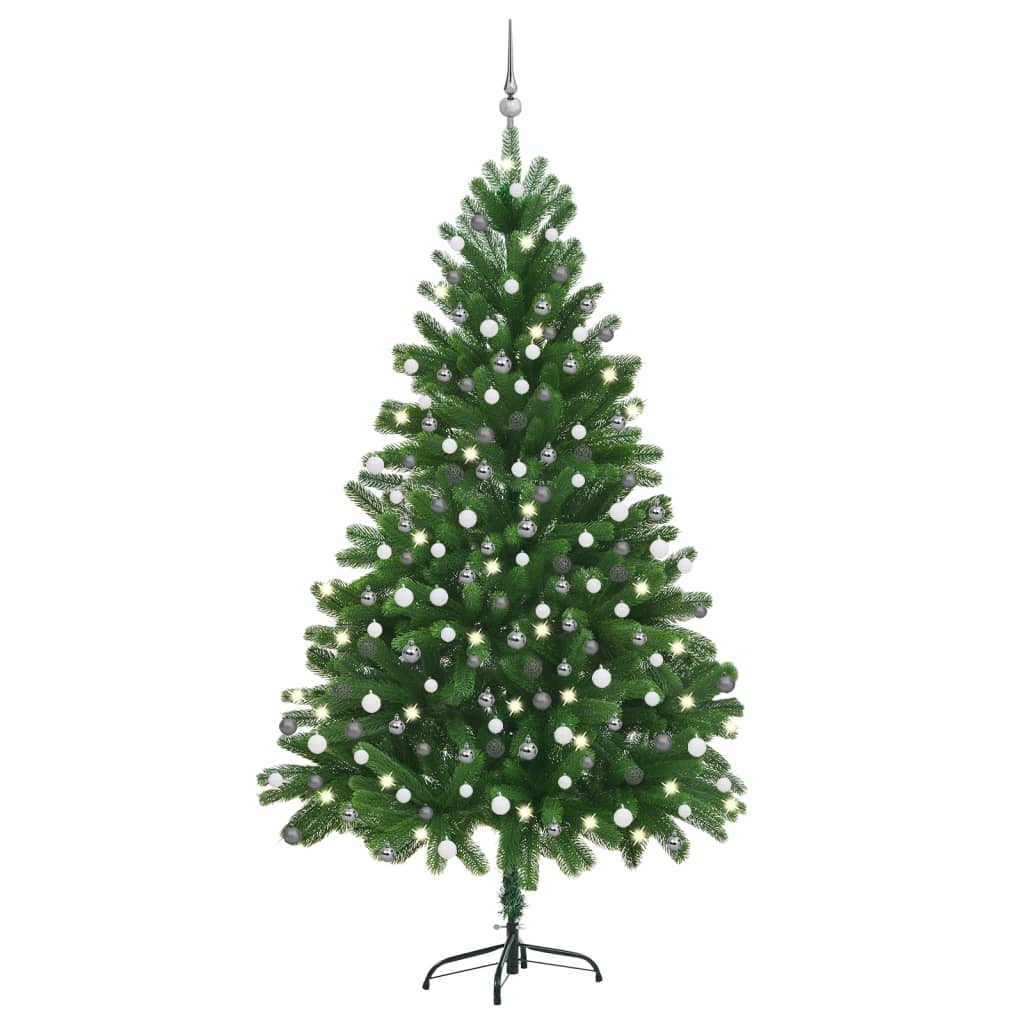 Künstlicher Weihnachtsbaum Beleuchtung & Kugeln 210 cm Grün