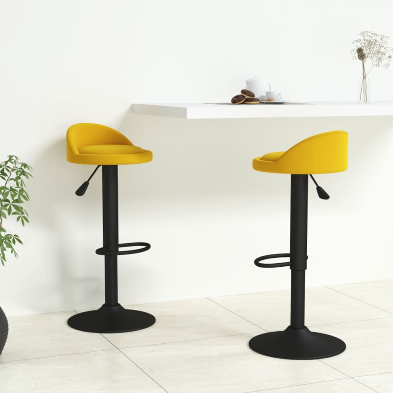 Barhocker 2 Stk. Gelb Samt