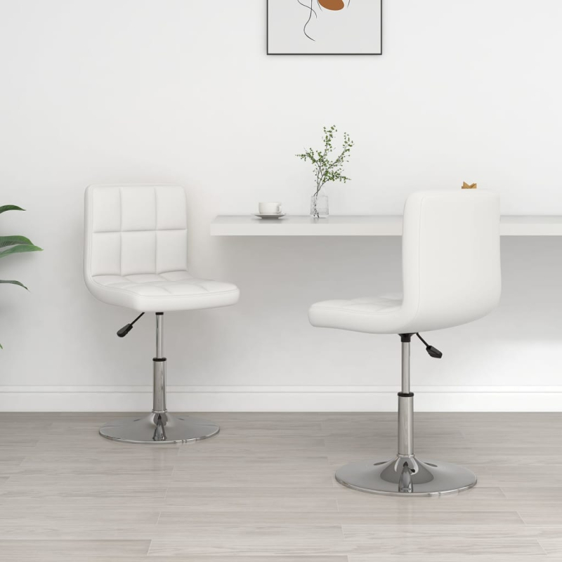 Esszimmerstühle 2 Stk. Weiß Kunstleder