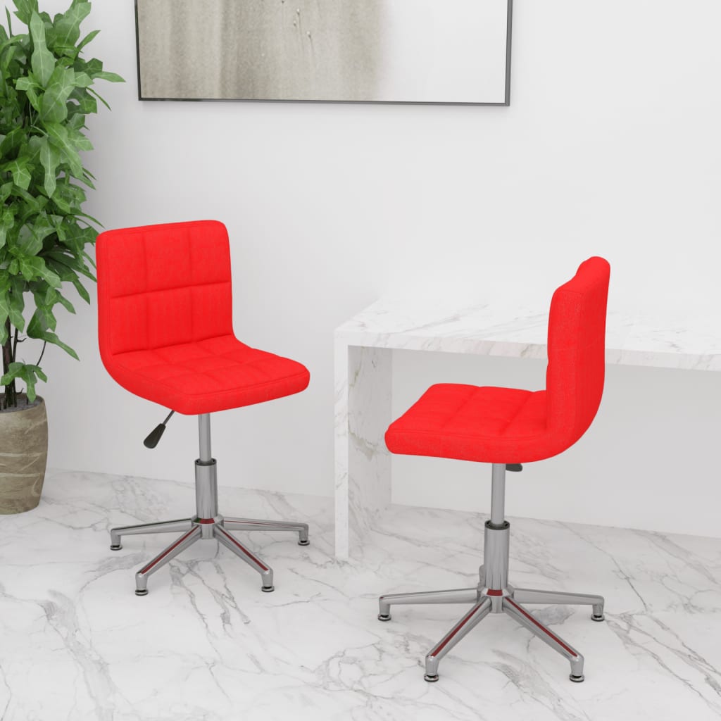 Drehbare Esszimmerstühle 2 Stk. Rot Kunstleder