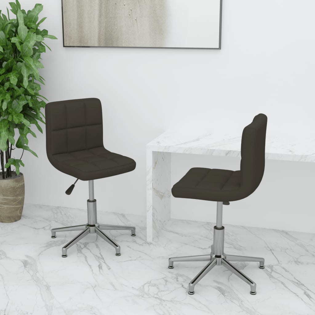 Drehbare Esszimmerstühle 2 Stk. Braun Kunstleder