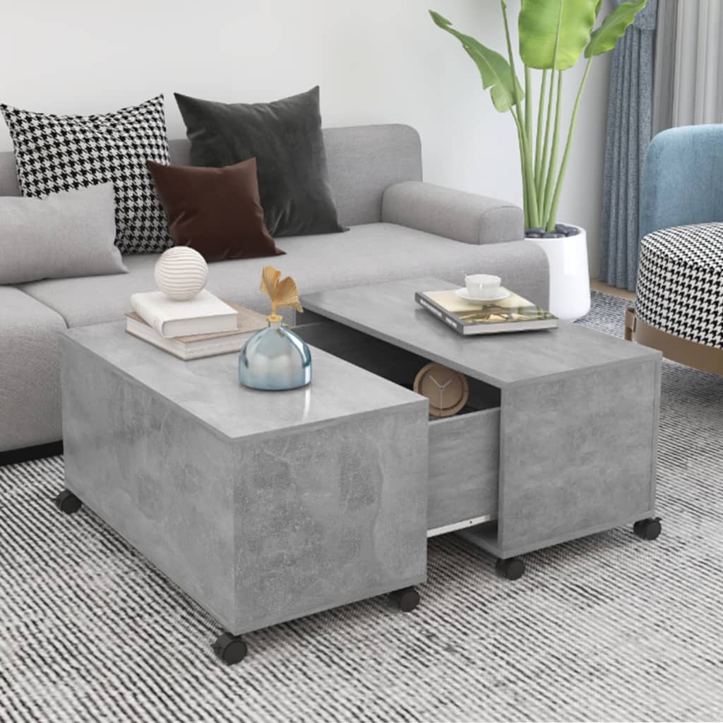 Couchtisch Betongrau 75x75x38 cm Holzwerkstoff