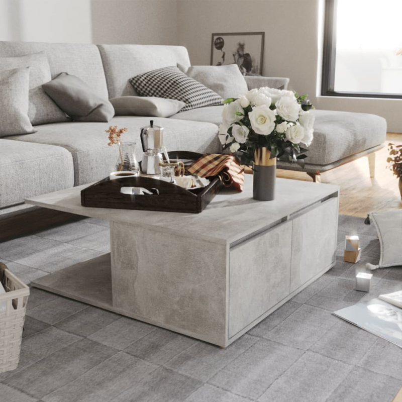 Couchtisch Betongrau 80x80x31 cm Holzwerkstoff