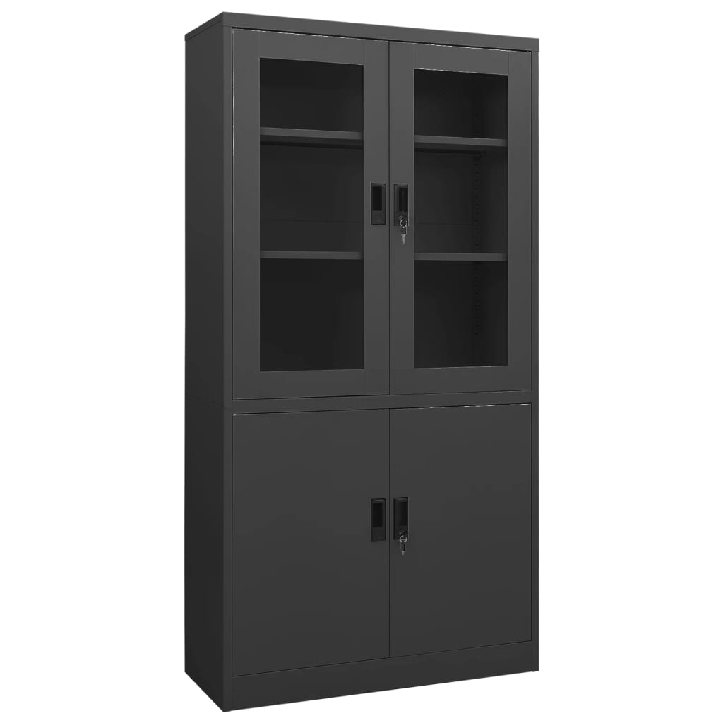 Büroschrank Anthrazit 90x40x180 cm Stahl