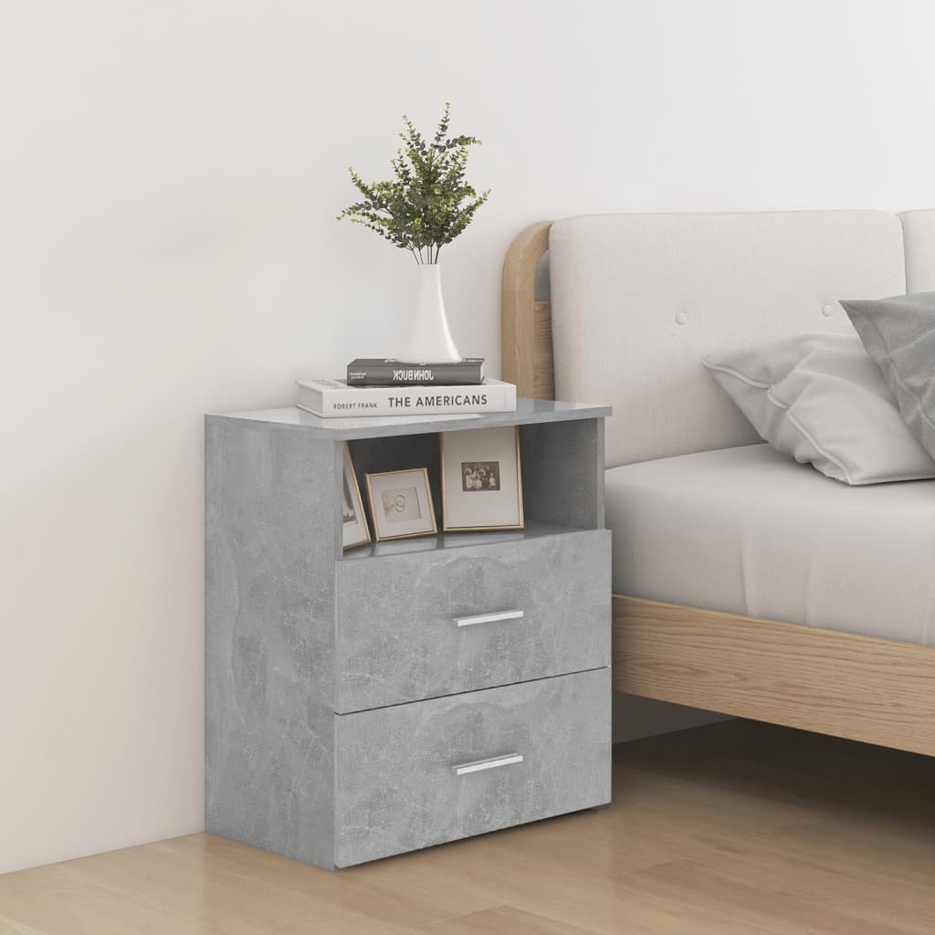 Nachttische 2 Stk. Betongrau 50x32x60cm