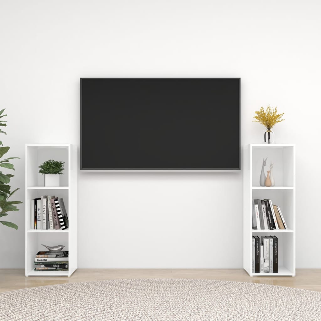 TV-Schränke 2 Stk. Weiß 107x35x37 cm Holzwerkstoff