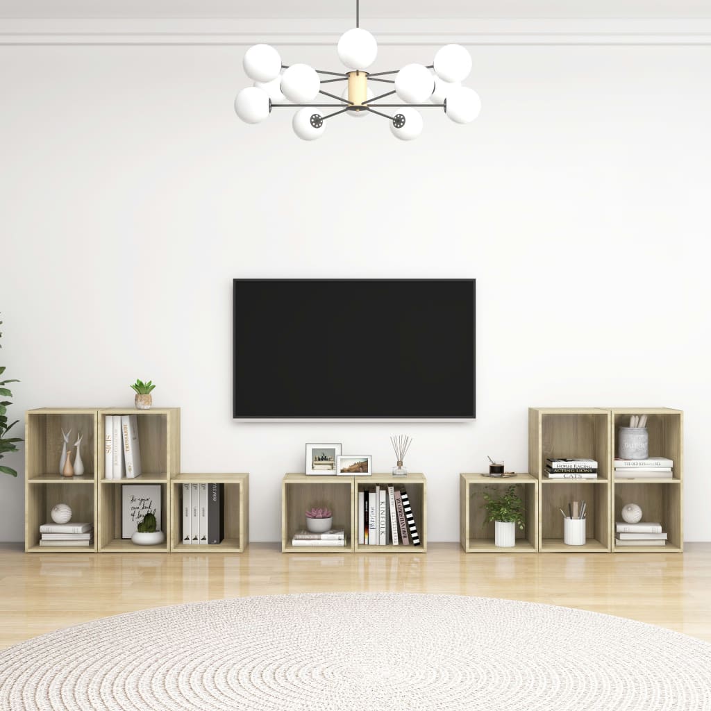 8-tlg. TV-Schrank-Set Sonoma-Eiche Holzwerkstoff