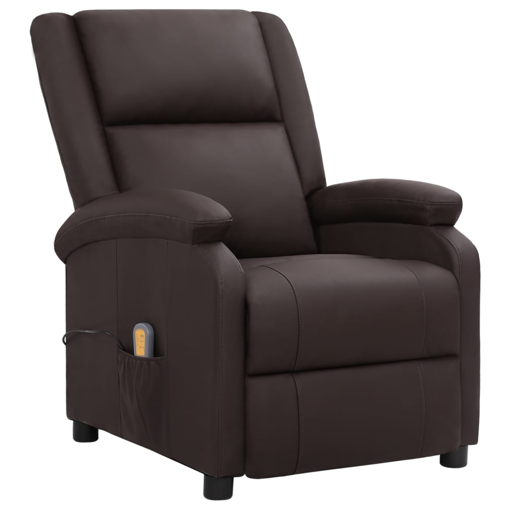 Massagesessel Braun Echtleder
