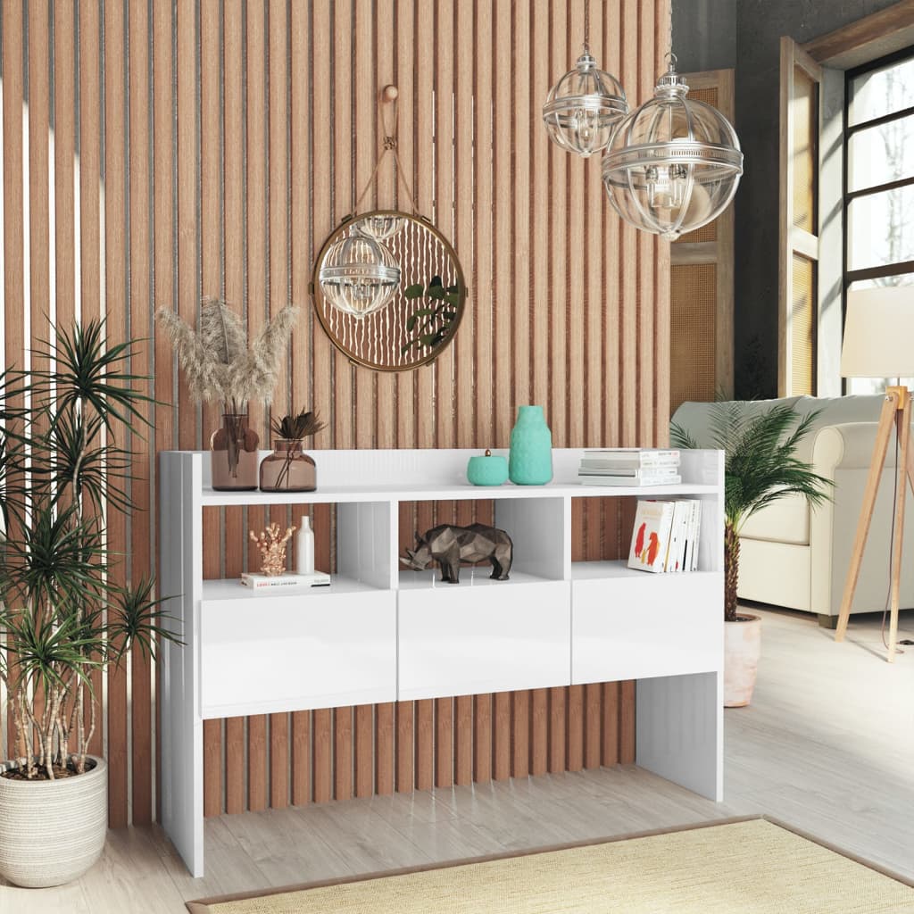 Sideboard Hochglanz-Weiß 105x30x70 cm Holzwerkstoff