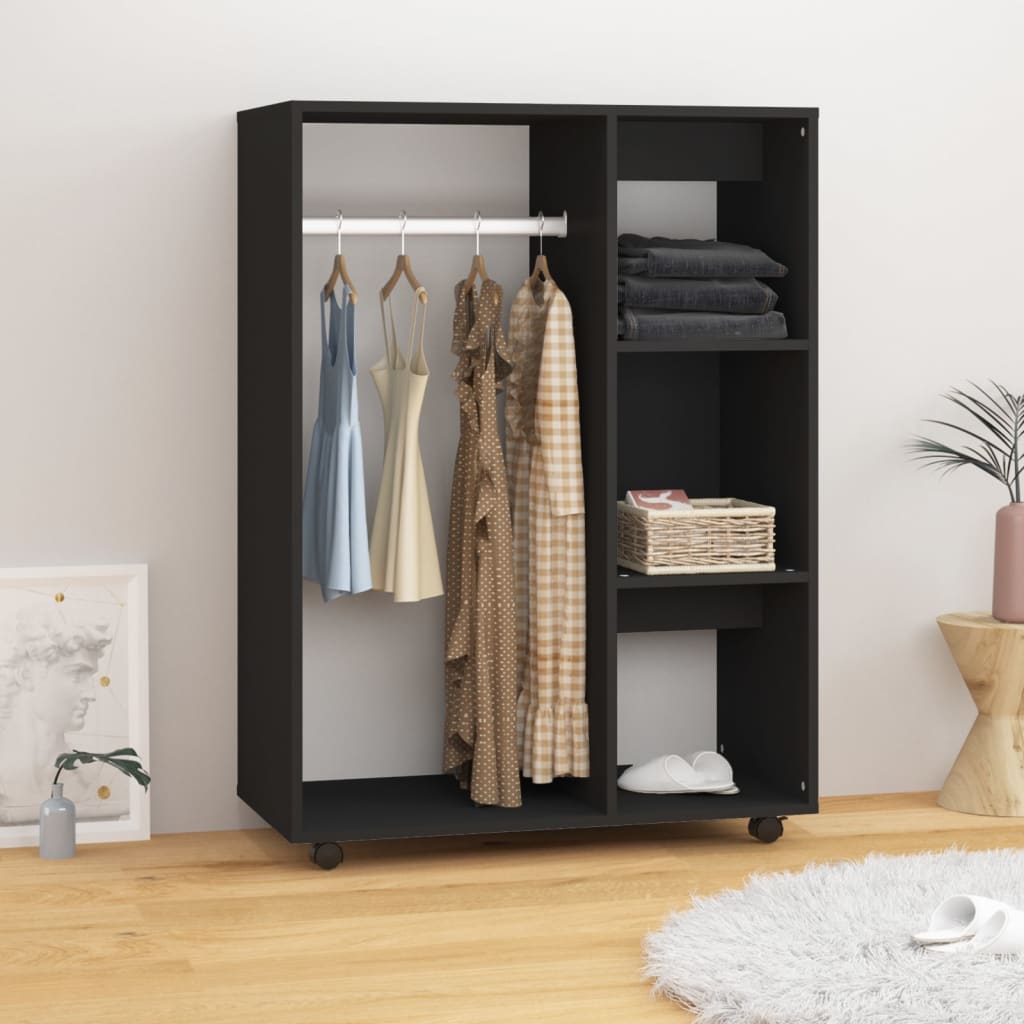 Kleiderschrank Schwarz 80x40x110 cm Holzwerkstoff