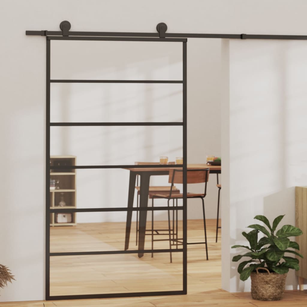 Schiebetür mit Beschlag ESG-Glas & Aluminium 102x205 cm