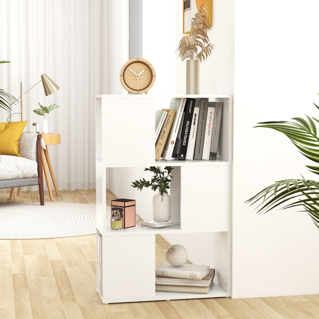 Bücherregal Raumteiler Weiß 60x24x94 cm Holzwerkstoff