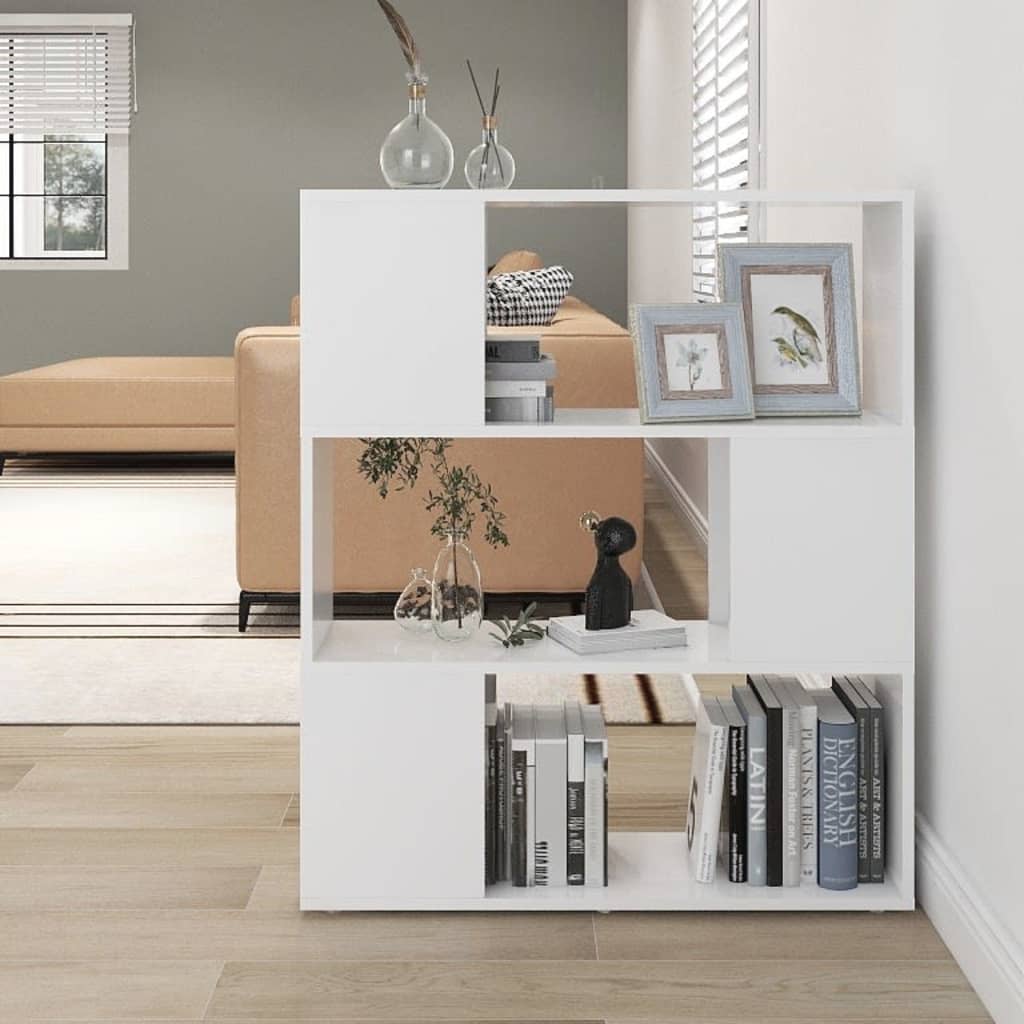 Bücherregal Raumteiler Weiß 80x24x94 cm Holzwerkstoff