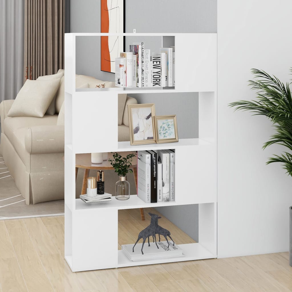 Bücherregal Raumteiler Weiß 80x24x124,5 cm Holzwerkstoff
