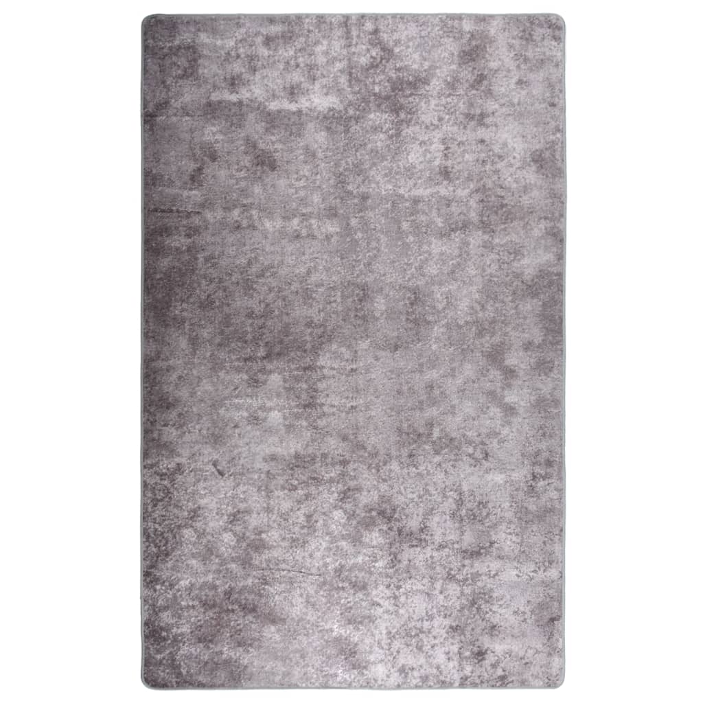 Teppich Waschbar 160x230 cm Grau Rutschfest