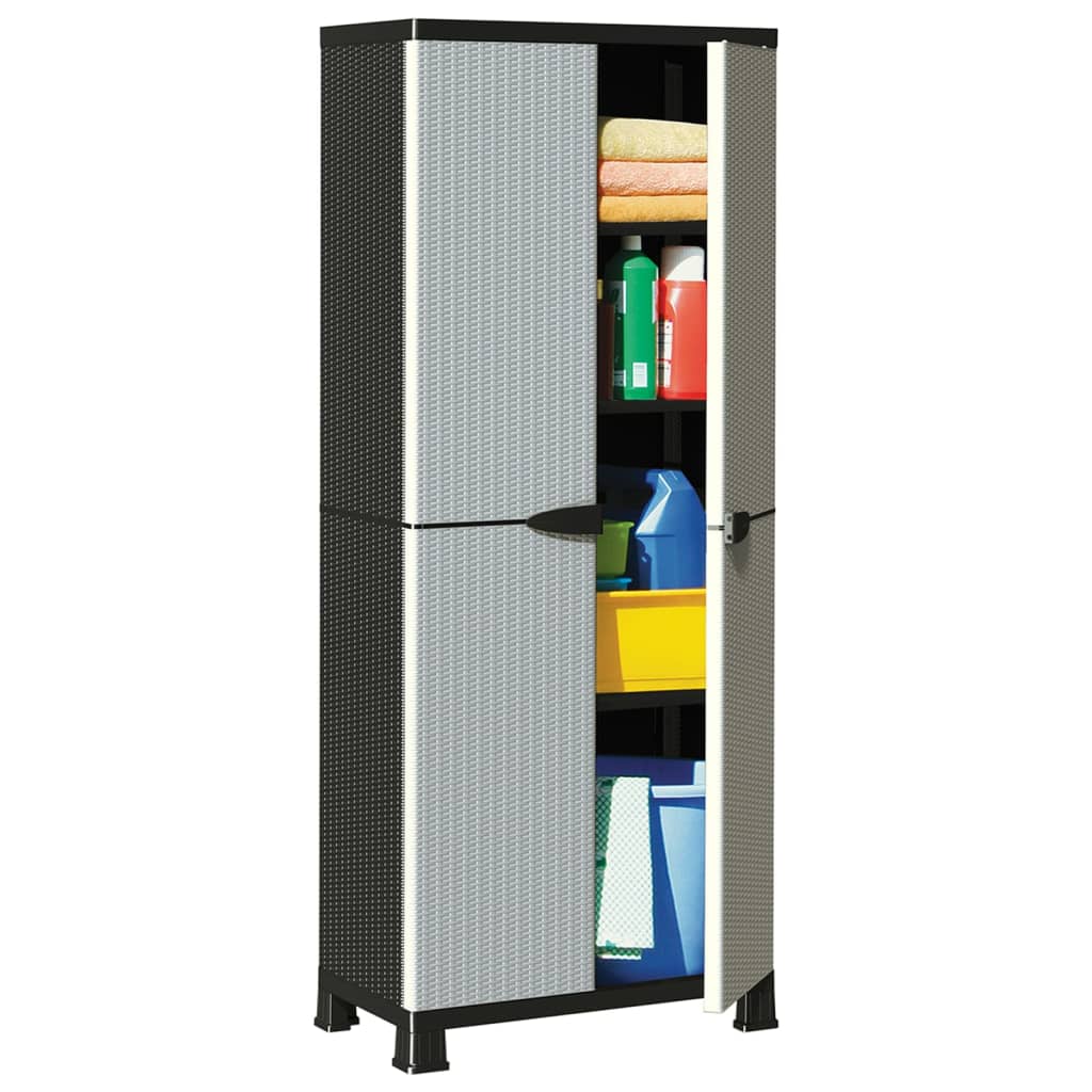 Kunststoffschrank 68x39x171,5 cm Rattan-Design