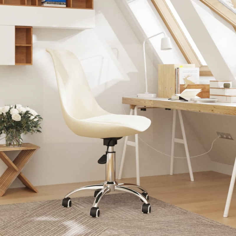 Bürostuhl Drehbar Creme Stoff